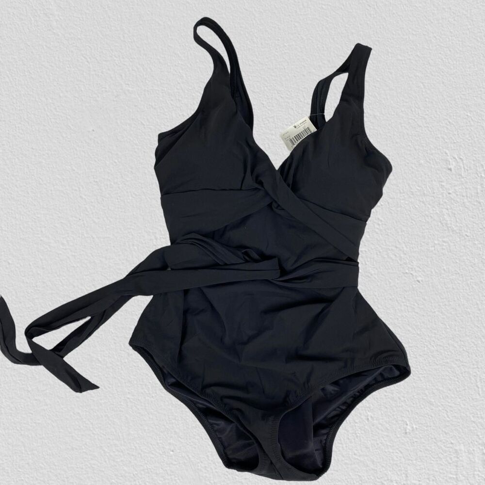 Lands' End Black Wrap with Tummy Control